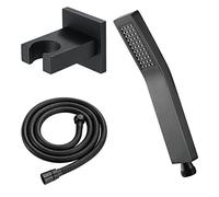 KJJFIPCXP Soffioni Doccia Portatili, Kit soffione Doccia Portatile in Ottone Set soffione Doccia ad Alta Pressione con Tubo Doccia da 59 Pollici e Staffa in ABS, Nero