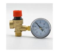 KJJFIPCXP Valvola di Sicurezza di Scarico della Caldaia limitatrice di Pressione in Ottone da 1/2 "DN15 1,5-8 Bar for scaldabagno Solare con manometro(6 Bar)