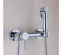 KJJFIPCXP WC in Ottone for WC HandheldSpray Shattaf Miscelatore for valvola Acqua Calda e Fredda con Supporto for Tubo spruzzatore Jet Tap Douche Kit