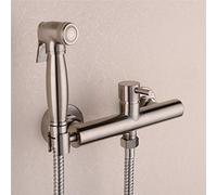 KJJFIPCXP WC Valvola miscelatrice Calda e Fredda con Getto for WC in Ottone nichelato con Tubo Flessibile, Set Doccia Portatile e Portatile