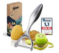 kjøk Pelapatate professionale largo - lama inox 51 mm per asparagi, patate, frutta e verdura - manico ergonomico antiscivolo in lega di zinco - antiruggine, in confezione regalo - pela verdure da chef