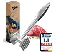 kjøk Premium Batticarne in lega di zinco cromata opaca - martello per carne e inteneritore per cotolette, schnitzel e bistecche - lavabile in lavastoviglie - batticarne da cucina in confezione regalo