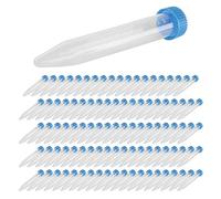 KJKVIVH 100 provette coniche per centrifuga, 15 ml, con tappi a vite, graduate e scritte, contenitore per test di laboratorio