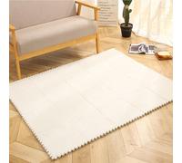 KJoBDwz 10 tappetini ad incastro in peluche ad incastro, morbidi tappetini da gioco, decorazione per la casa, antiscivolo, tappetino da arrampicata (bianco)