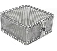 KJoBDwz Cestelli di sterilizzazione per strumenti Cestello for la sterilizzazione degli strumenti chirurgici con vassoio perforato in rete coperchio for il lavaggio delle parti(10*10*5cm,Mesh 2mm)