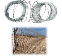 KJoBDwz Rete metallica spinata Bobina di filo spinato zincato, recinzione in filo spinato, adatta for fattorie, cortili, giardini (30 m)