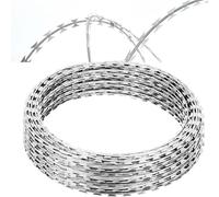 KJoBDwz Rete metallica spinata Bobina di filo spinato zincato, recinzione in filo spinato, anti-arrampicamento, maglia serpentina, 20 m