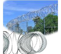 KJoBDwz Rete metallica spinata Filo spinato in acciaio inossidabile a doppia bobina, for recinzioni perimetrali di giardini, fattorie e fabbriche, 60 m