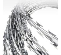 KJoBDwz Rete metallica spinata Rete metallica a strisce arrotolata, gabbia in rete metallica ondulata, bobina di filo spinato zincato (30 m)