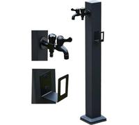 KJoBDwz Rubinetto a colonna indipendente Colonna d'acqua da giardino esterna quadrata verticale autoportante in acciaio inossidabile 304 con rubinetto in ottone(95cm/37in)