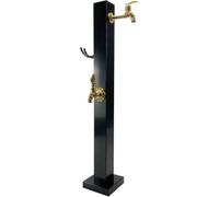 KJoBDwz Rubinetto a colonna indipendente Colonna d'acqua da giardino verticale indipendente for esterni con rubinetto in rame, supporto for tubo quadrato e idrante erogatore a pavimento(Black C)