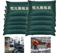 KJoBDwz Sacco di Sabbia attivato dall'acqua Barriera Anti-allagamento, 10 Sacchetti, Non Richiede Sabbia, Impermeabile, Assorbimento Automatico dell'Acqua, for Proteggere Porte e Garage.(40x60cm)
