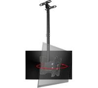 KJoBDwz Staffa telescopica per TV a soffitto, regolabile in altezza su 2 lati, supporto TV inclinabile e girevole, portata 45 kg, supporto pieghevole per TV (3 m)