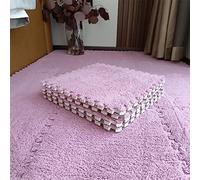 KJoBDwz Tappeto ad incastro, 18 pezzi, in schiuma di peluche, antiscivolo, ad incastro, per soggiorno, camera da letto, tappetino da arrampicata (rosa, 60 x 60 cm)