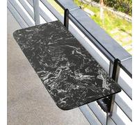 KjoiDWz Home Balaustre Balaustre Tavolo sospeso per balcone, tavolo pieghevole per il tempo libero, tavolo pieghevole da balcone, tavolo pieghevole per terrazza da giardino (Schwarz, 60 x 35 cm)
