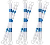 KjoiDWz Palo di collegamento conico di sicurezza retrattile da 12 pezzi, connettore conico in plastica con pellicola riflettente blu e bianca