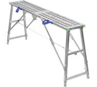 KjoiDWz Piattaforma di Lavoro, Piattaforma di Lavoro in Acciaio Pieghevole Portatile, Scala a Torre, Sgabello con Altezza Regolabile(140cm)