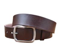 KJOLWHCQ Cintura unisex in vera pelle - Fibbia antica quadrata a un solo ardiglione, cinturino fatto a mano for abbigliamento da lavoro e casual (uomo e donna)(Brown,115cm/45)