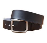 KJOLWHCQ Cintura unisex in vera pelle - Fibbia antica quadrata a un solo ardiglione, cinturino fatto a mano for abbigliamento da lavoro e casual (uomo e donna)(Black,115cm/45)