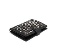 Kjore Project Black iClutch Studded + Coins - Portafoglio Uomo in Pelle Nera con Borchie e Porta Monete - Pochette Slim Minimalista Fatta a Mano - Design Rock e Qualità Made in Italy - Nero (Black)