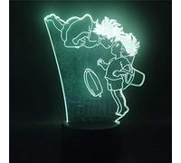 KJsdaADSA 3D Illusion Lamp LED Night Light Anime Sosuke e Ponyo sulla scogliera 16 colori Fading Mood USB Touch Lampada da tavolo Regali di festa di compleanno