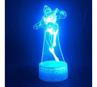 KJsdaADSA 3D Illusion Lamp Led Night Light Ufo Goldrake Smart Control Gift Camera da letto Decorativa Touch Light Sensor Base 7 colori con telecomando