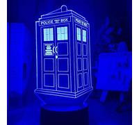 KJsdaADSA 3D Illusion Lampada Led Night Light Doctor Who Call Box ottico per bambini Decorazione camera da letto Lampada da tavolo Compleanno Regali di Natale per bambini 7 colori