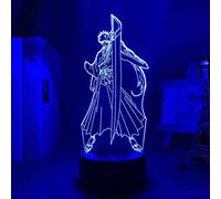 KJsdaADSA 3D Night Light Anime Illusion LED Decor Anime Bleach 3D Lamp Ichigo Kurosaki per la camera da letto Decor Night Light Cool regalo di compleanno 16 colori