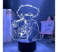 KJsdaADSA 3D Night Light Japanese Anime Illusion Led Decor Lamp Led Light Cowboy Bebop Spike for Kids Bedroom Decor Brithday Gift Room Desk Lampada acrilica 3D-Telecomando