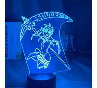 KJsdaADSA Anime ha condotto la lampada Night Light Illusion Light Soul Eater Maka Albarn Lamp 3D per Kid Arredamento camera da letto Illuminazione Regalo per bambini 16 colori