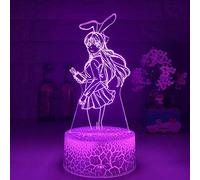 KJsdaADSA Anime Lamp 3D Bunny Girl Senpai Mai Sakurajima Kawaii Illusion Led Night Light 16 Cambiamento di colore per la decorazione della stanza dei regali