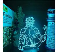 KJsdaADSA Bleach Grimmjow 3D Illusion Lampada LED Night Light, USB Powered 7 colori Touch Switch Camera da letto Lampada da scrivania per regalo per bambini