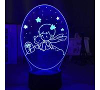 KJsdaADSA Lampada 3D Illusion Luce notturna a LED Il piccolo principe per la decorazione della camera dei bambini 7 colori che cambiano USB Alimentato a batteria - Telecomando