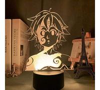 KJsdaADSA Lampada da notte in acrilico Manga I sette peccati capitali Gadget per la casa Luce Meliodas Figura Lampada da tavolo per bambini Regalo 16 colori
