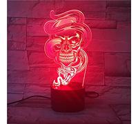 KJsdaADSA Lampada Illusion, Luce Notturna 3D, Led Con Teschio Nero Lampada Da Tavolo Decorazione Della Stanza Regali per Bambini