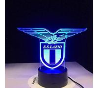 KJsdaADSA Lampada illusione 3D Luce notturna a LED Sensore tattile notturno SS Lazio per il club dell'ufficio italiano Home Bar Camera Lampada da tavolo decorativa Gift-7_colors-no_remote_control