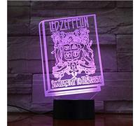 KJsdaADSA Led Night Light Music Rock Band inglese Led Zeppelin Book 3D Illusion Lamp per Home Office Room Decoration Regalo freddo 16 colori