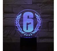 KJsdaADSA LED Night Light Rainbow Six Siege Lampada da tavolo Decorazione della stanza Carica USB Sensore tattile Luce Boy Child Gift Night Lamp 7 colori