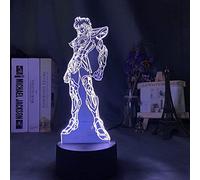 KJsdaADSA Luce notturna 3D Saint Seiya Knights Luce notturna a led per la decorazione della camera dei bambini Lampada da tavolo a luce notturna alimentata a batteria USB Anime-16 colori