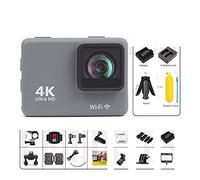 KJUEQ 4K / 60FPS Action Camera Impermeabile Anti-Shake Action Camera con Schermo di Controllo remoto Videocamera Subacquea Sportiva Registratore di unità(Standard,Action Camera-C)