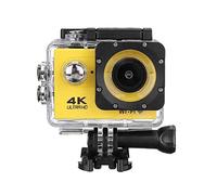 KJUEQ 4K Action Camera HD 1080P 30m Impermeabile Sport Camera 170 ° Grandangolo a infrarossi Videocamera con Schermo da 2,0 Pollici(Yellow)