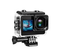 KJUEQ A10 Action Camera 4k EIS Ultra HD 20MP 170D Subacquea Impermeabile Cam Touch Screen 4X Zoom Video Go Sport PRO Cam(Standard,Only Action Camera)