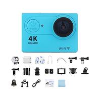 KJUEQ Action Camera Impermeabile 4K Ultra HD 4K Action Camera 1080P/30fps Schermo da 2,0 Pollici 170D(32G Card,Blauw)