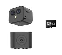 KJUEQ Mini Telecamera 4K Wireless Micro Dual Cam di sorveglianza IP Hotspot Visione Notturna Smart Home Monitor Sportivo Batteria Integrata(Camera ADD 16G)