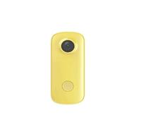 KJUEQ Mini Thumb Camera 1080P30FPS / 4K30FPS H.265 12MP 2.4G 30M Custodia Impermeabile Action Sport Videocamera DV(C100 ADD 64GB,Yellow)