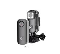 KJUEQ Mini Thumb Camera 1080P30FPS / 4K30FPS H.265 12MP 2.4G 30M Custodia Impermeabile Action Sport Videocamera DV(C100 ADD 128GB,Noir)