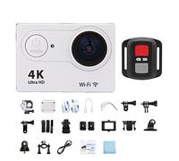KJUEQ Ultra HD 4K/30fps Mini Action Camera for Esterni Telecamera Sportiva con Telecomando Telecamera Sportiva for PRO Moto Impermeabile(No Card,Silvery-Telecontrol)