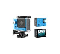 KJUEQ Videocamera Subacquea Ultra HD H9R 12MP LCD da 2 Pollici 30M Impermeabile 170D Telecomando Bicicletta Videocamera Sport all'aperto Cam(H9 No Remote,Blauw)
