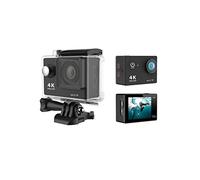 KJUEQ Videocamera Subacquea Ultra HD H9R 12MP LCD da 2 Pollici 30M Impermeabile 170D Telecomando Bicicletta Videocamera Sport all'aperto Cam(H9 0ption3,Noir)
