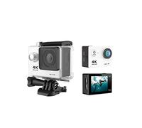 KJUEQ Videocamera Subacquea Ultra HD H9R 12MP LCD da 2 Pollici 30M Impermeabile 170D Telecomando Bicicletta Videocamera Sport all'aperto Cam(H9 0ption2,White)